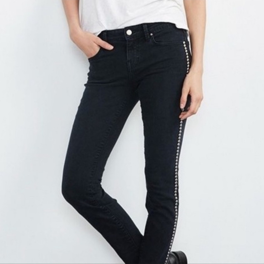Velvet By Graham Spencer Milla Skinny With Studs Jeans Coal Color Size 24